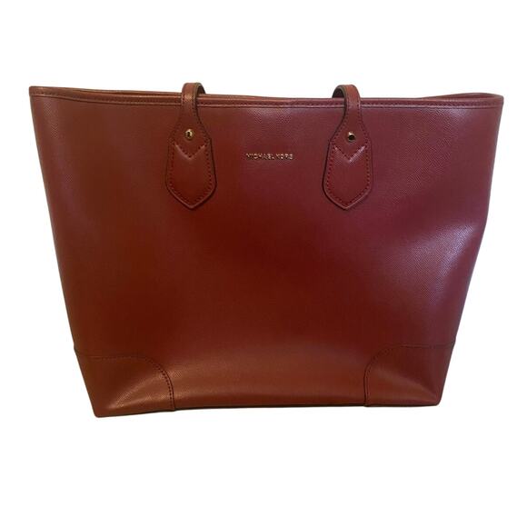 Michael Kors Handbag Women’s Red Leather Large Snap Closure - Picture 1 of 7